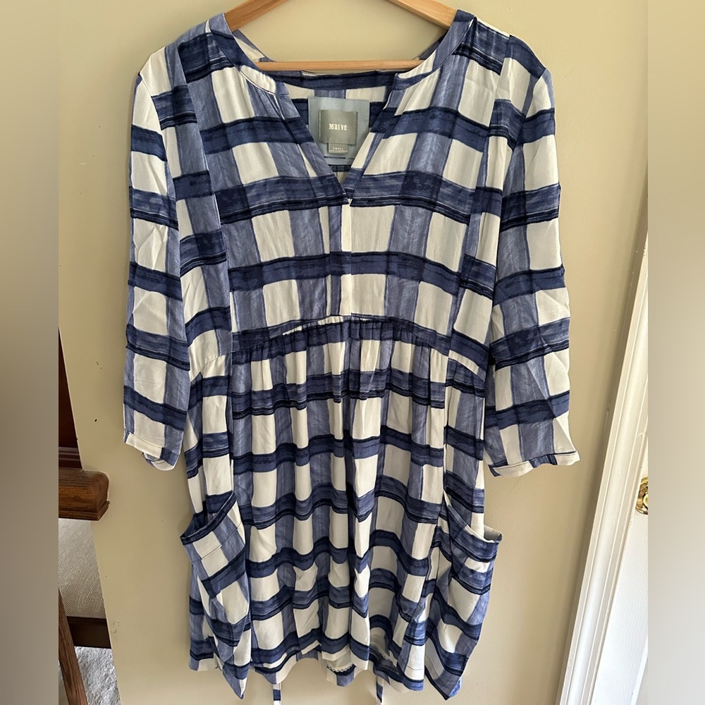 Maeve blue and white dress